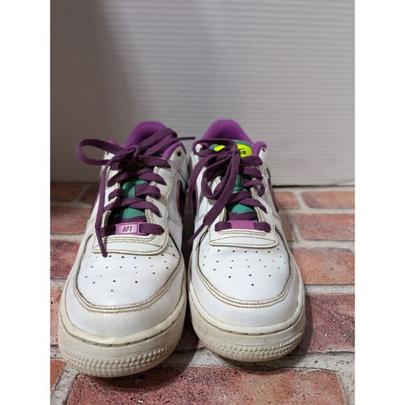 Nike Air Force 1 '07 Just Do It White Vivid Purple DX3933-100 Youth Sz 7 Women 9 - Picture 2 of 9